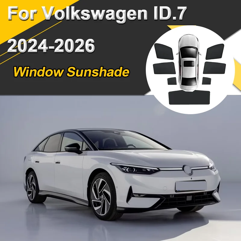 

Автомобильные солнцезащитные козырьки для Volkswagen VW ID.7 2024 2025 2026 Солнцезащитные козырьки с магнитной теплоизоляцией, сетчатые шторы, аксессуары для оконного козырька