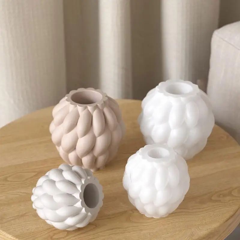 A52E Rotating Raindrop Flowerpot Molds Flexible Moulds Epoxy Molds for Planter