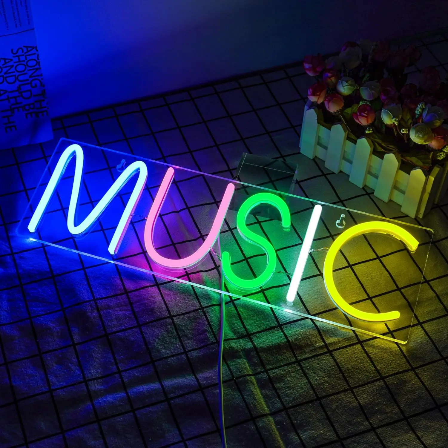 Neon light music Neon lights for wall decoration Colorful letter neon sign music LED neon lights for bedroom game room club bar