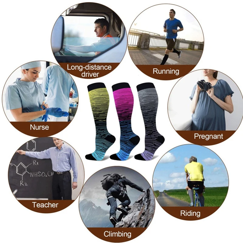Unisex-Kompressionssocken, Strümpfe, beste Krankenschwestern, Wandern, Reisen, Flugsocken, Laufen, Fitness-Socken – Detail 4