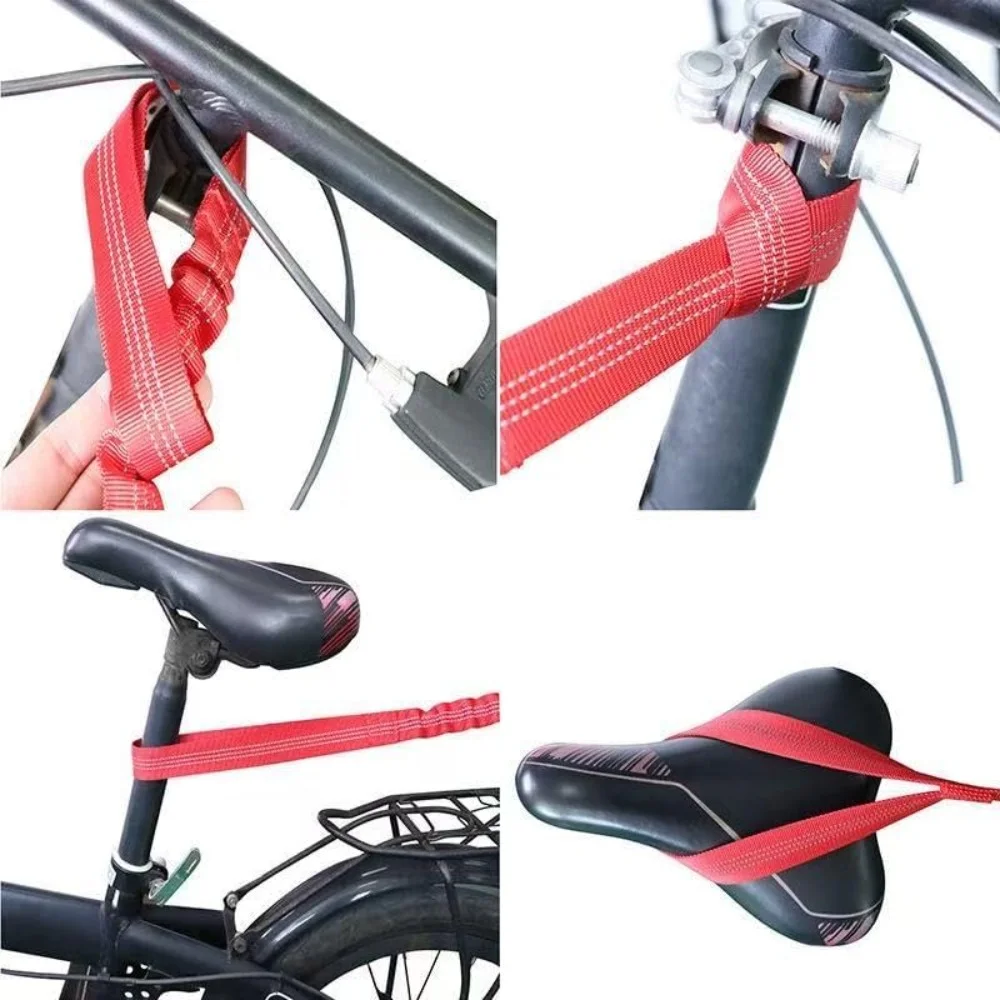 Einziehbares Fahrrad-Abschleppseil, Dehnbarer Zugriemen für Eltern-Kind-Fahrten, 3M Anhänger-Abschleppseil mit Karabiner – Detail 5
