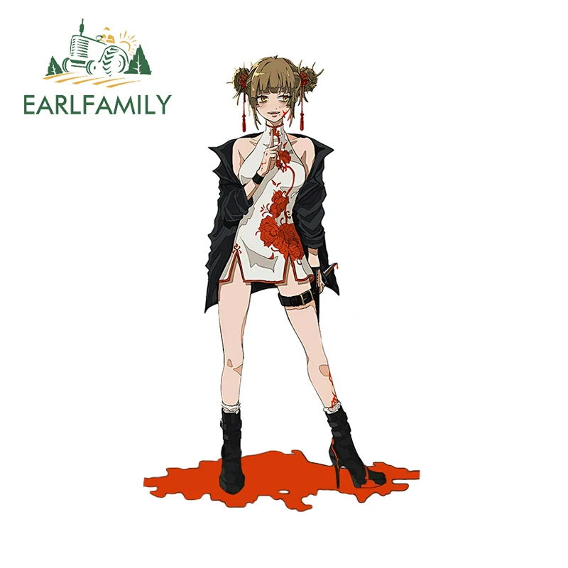 

EARLFAMILY 13 см x 5,3 см, Ципао, искусственная живопись, аниме наклейки с кровью, интересный Декор на лобовое стекло