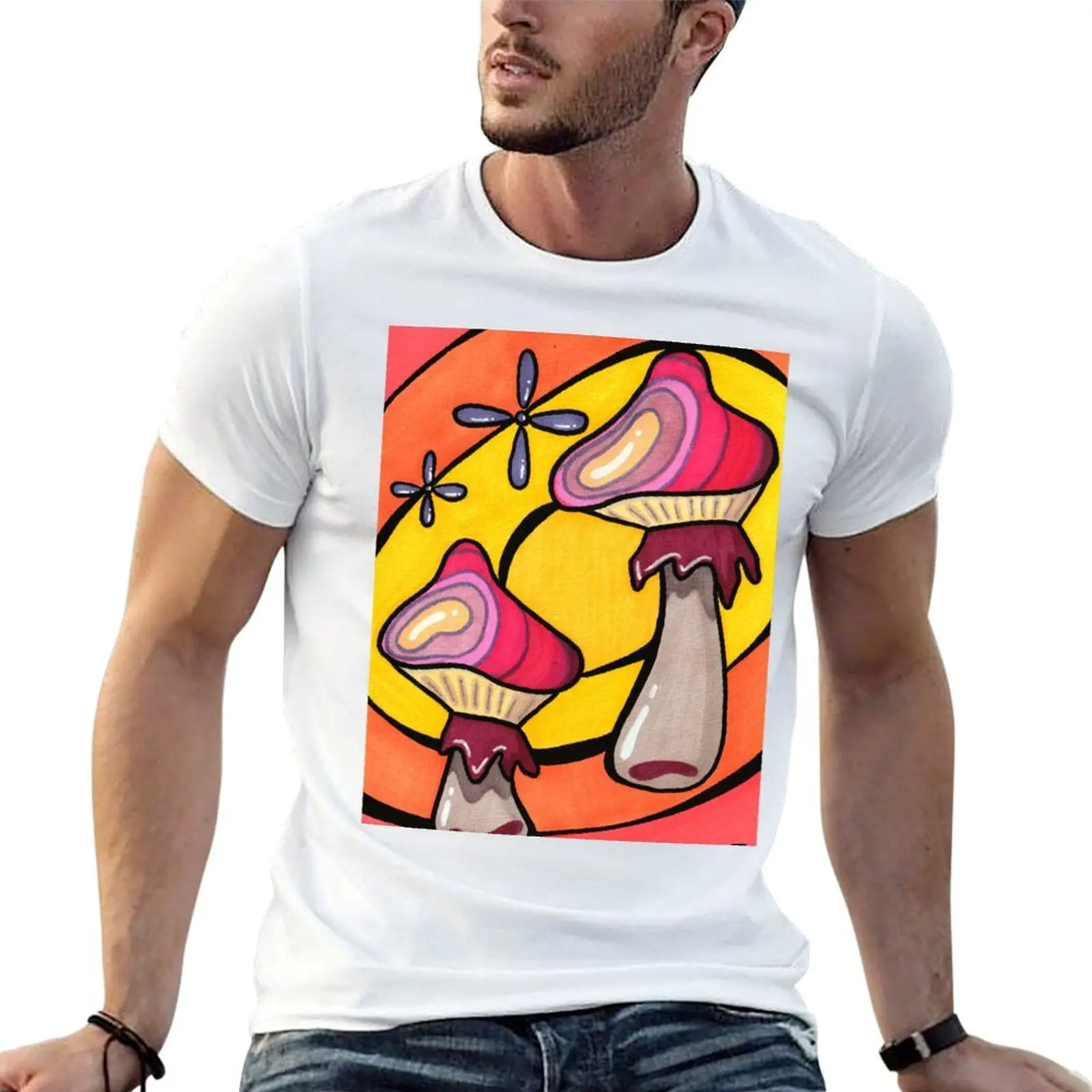

man shirts high t t graphic Mushrooms for T-Shirt cotton shirts funny quality Magical