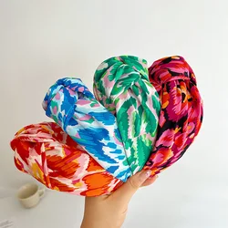 Women Girls Satin Tiedye Flower Big Knot Hairband Headband Adult Hair Accessories Hair Jewley