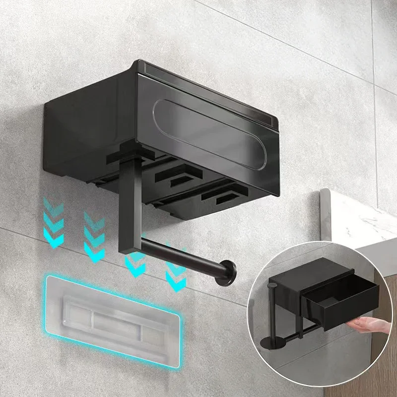 

Bathroom Wet Wipes Holder Drill-Free Wall-Mounted Toilet Paper Shelf High-End Durable Bathroom Organizer for Essentials