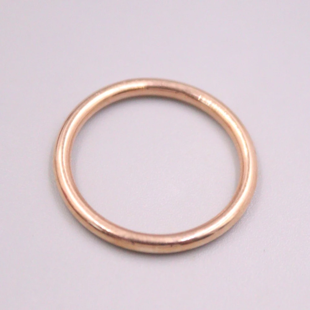 

Real Pure 18K Rose Gold Band Men Women Lucky Glossy Round Circle Ring 1.05g