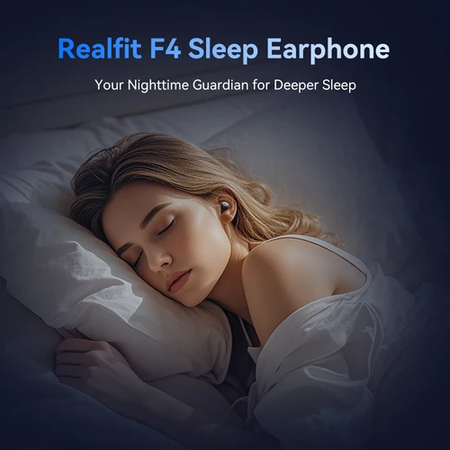 Imagen 2 del producto Realfit F4 auriculares para dormir Mini ANC auriculares Bluetooth 40dB cancelación activa de ruido auriculares inalámbricos de graves pesados HIFI