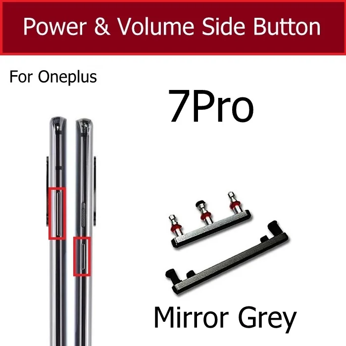 1 Set Side Volume +Power ON/OFF Mute Side Buttons Key For Oneplus 1+ 7 7T Pro 7Tpro Volume Power Mute Buttons Replacement Parts