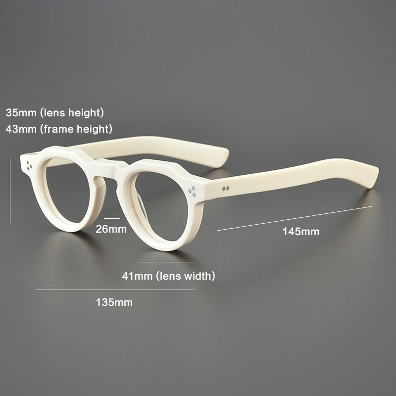 Vintage Acetate Glasses Frame Men Retro Prescription Myopia Eyeglasses Frame Women Small Face Luxury Brand Designer Eyewear - Image 2