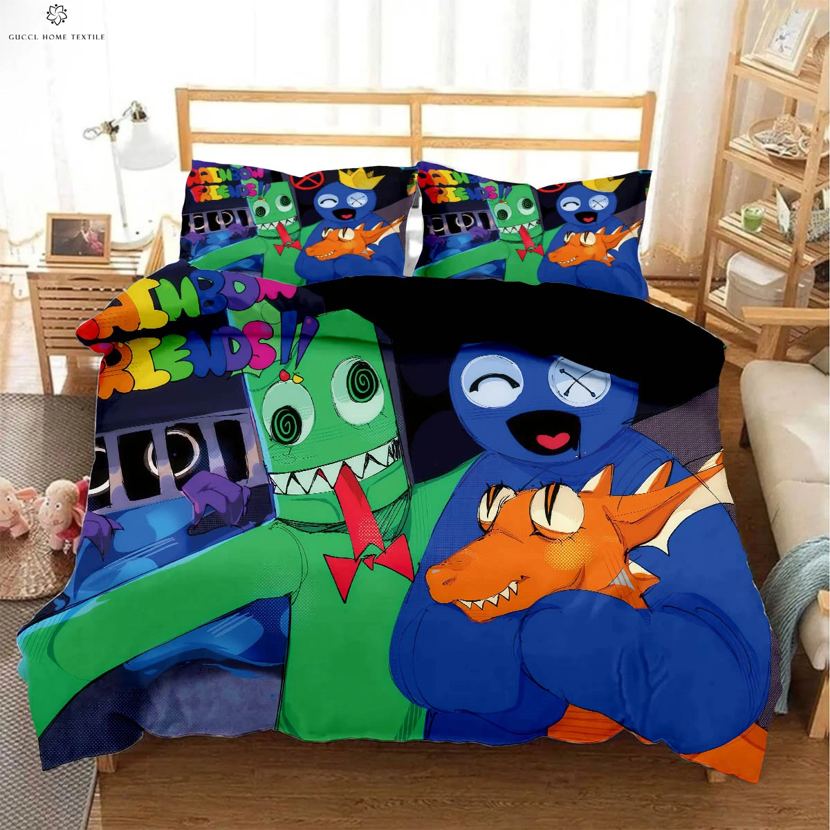 

Cute Cartoon Animation 3D Printed Quilt Cover 100% Polyester Machine Washable Bedding Set Quilt Cover Pillowcase 3 Pieces