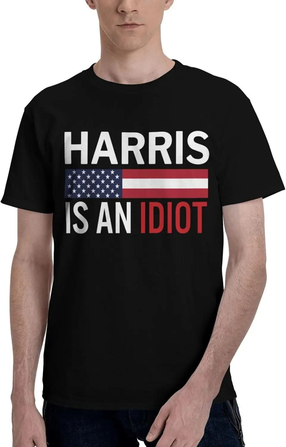 

Fashion style - Kamala Harris is an Idiot F K Kamala Harris Men's T-Shirt Classic Short Sleeve Tees Cotton Shirt