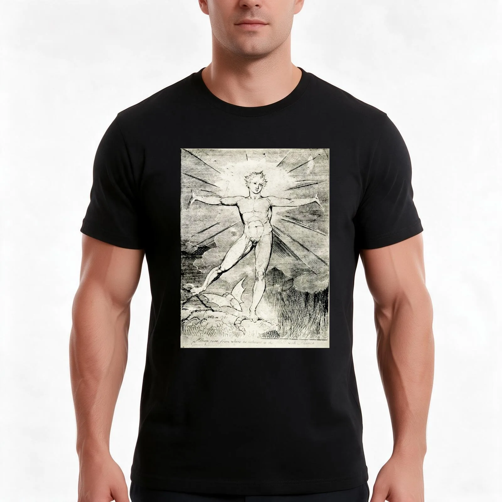 HD Glad day or Morning by William Blake HIGH DEFINITION T-Shirt Summer Casual Cotton Tee Oversized Streetwear Tops