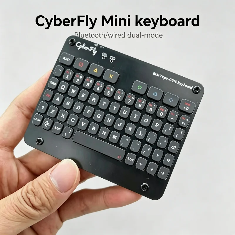 Cyberfly Wireless Mini Keyboard With Acceleration Sensor Rgb Bluetooth/wired 69key For Diy Silicone Keyboard Project Enthusiasts