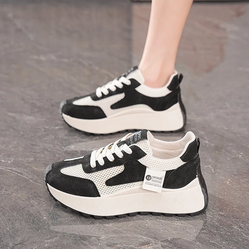 

New Designer Hallow Sneakers for Women Spring Summer Fashion Casual Sneakers Female Black White Platform Sports Shoes Woman
