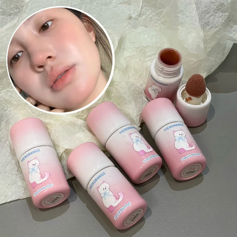 HERORANGE Fard liquido monocromatico, trucco duraturo, rouge liquido che è incline per causare le macchie del trucco, Crea un look naturale