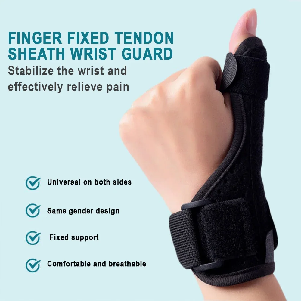 1 Person Thumb Splint Right and Left Hand, Reversible Thumb Support, Tendon Sheath Wrist Protection Thumb Sleeve Endoscope