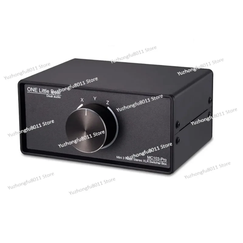 Mini 3 Way Audio Mechanical Switcher XLR Balanced Passive Selector Stereo 1(3)-IN-3(1)-OUT Splitter Box