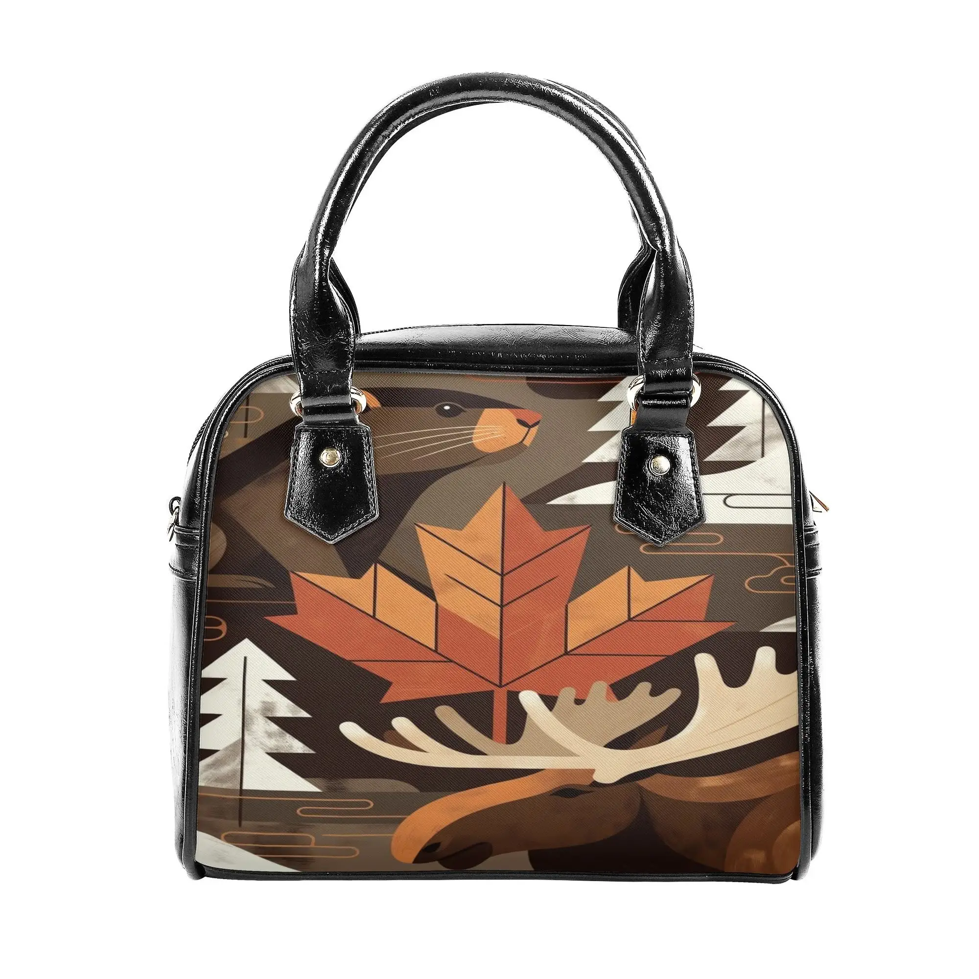 

2026 New Custom Pattern Saddle Bag From Canada High-Quality PU Handbag With Adjustable Shoulder Strap Personalized Handbag