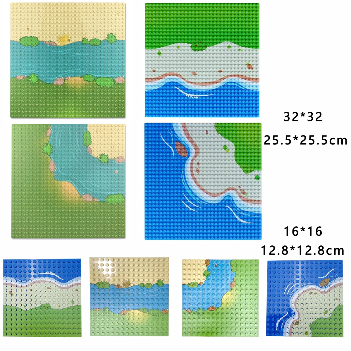 Klassische Grundplatte 32x32, 16x16 – Noppen-Bausteine Grundplatten, DIY Kunststoffplatte für Konstruktionsspielzeug