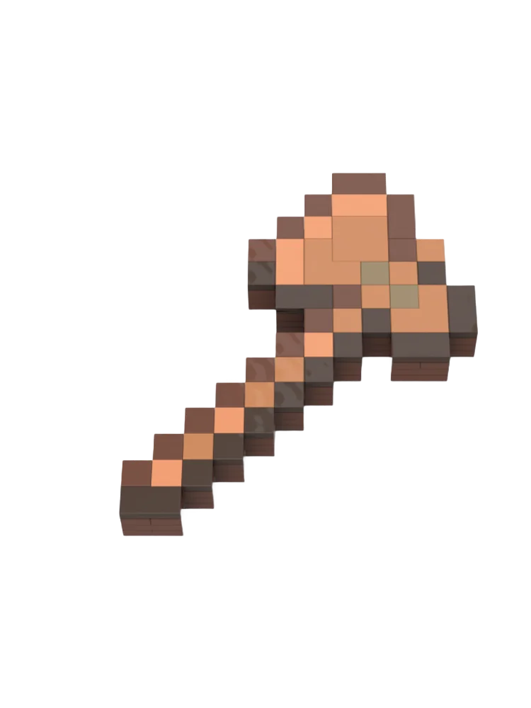 Juego de bloques de construcción hacha de madera Pixel MOC-229268 decoración de juego regalo de Navidad