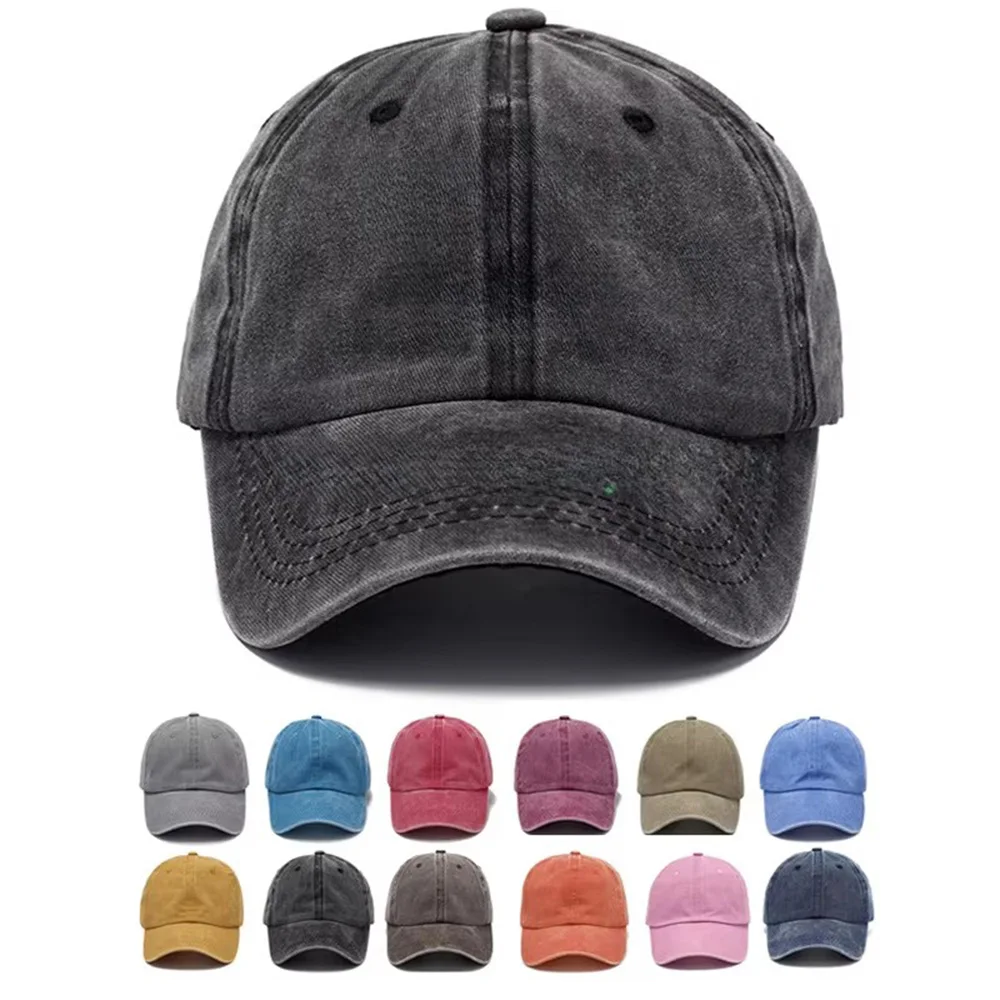 

Men Women Baseball Cap Washed Cotton Casual Snapback Hat Hip Hop Caps Solid Color Dad Hat Bone Casquette Outdoor Sport