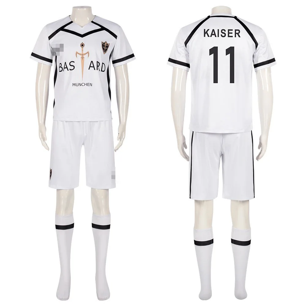 Training Jersey Soccer Uniform Blue Lock Anime Kaiser NO.11 Ness NO.20 Cosplay Costume Munchen Embroid Teenager T-shirt Clothing