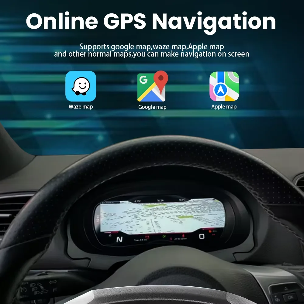 لوحة القيادة الرقمية العنقودية اللاسلكية CarPlay أندرويد السيارات لشركة فولكس فاجن جولف 6 جولف 7 MK7 MK5 تيجوان شيروكو أداة لوحة قمرة القيادة