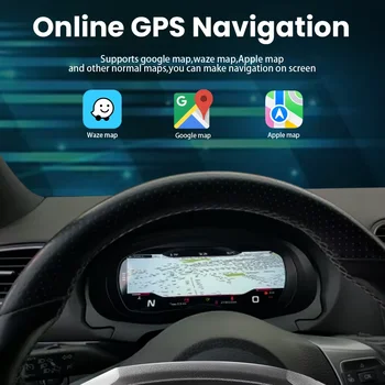 適用於大眾高爾夫6、高爾夫7(MK7、MK5)、途觀、尚酷的數位儀表板,支援無線CarPlay和Android Auto。 8 最佳銷售 大眾汽車數位儀表板 - №1