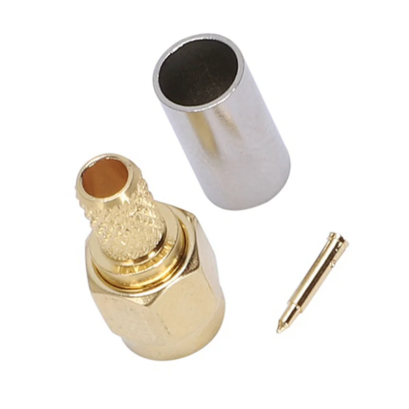 

SHGO-300Pcs SMA Male Plug Straight Crimp For RG58 Connector Adapter