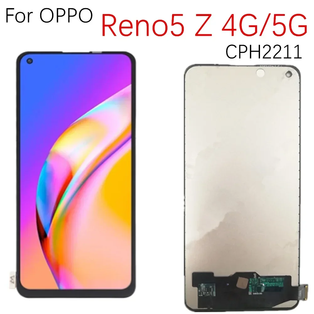 6.43'' TFT LCD For Oppo Reno5 Z LCD Display Screen Reno5Z Touch Panel Digitizer Assembly For OPPO Reno 5Z CPH2211 Display