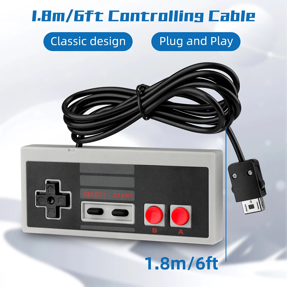 جهاز تحكم في الألعاب متصل بستة أقدام من أوستنت للألعاب من نينتندو NES لعبة إصدار كلاسيكية صغيرة Joypad