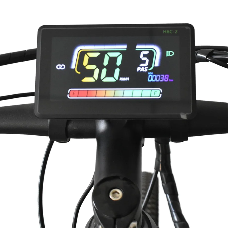 RISE-H6C-2 e-bike velocímetro bluetooth display lcd scooter elétrico painel medidor uart formountain bicicleta elétrica sm5pin