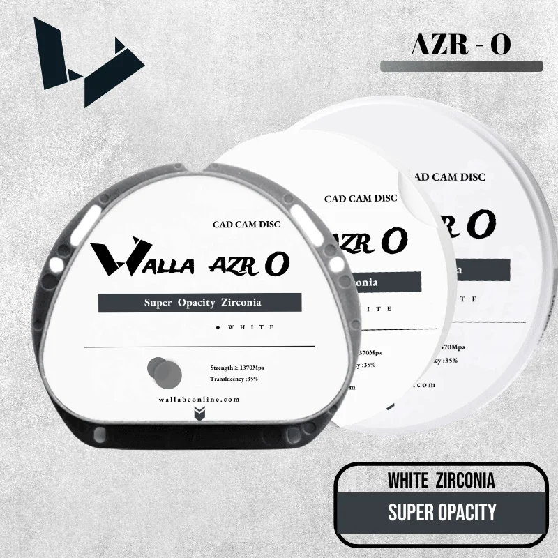 AZR O Dental Lab High Opacity & Strength Zirconia Block for Single Tooth to Multi-unit Bridge Frameworks