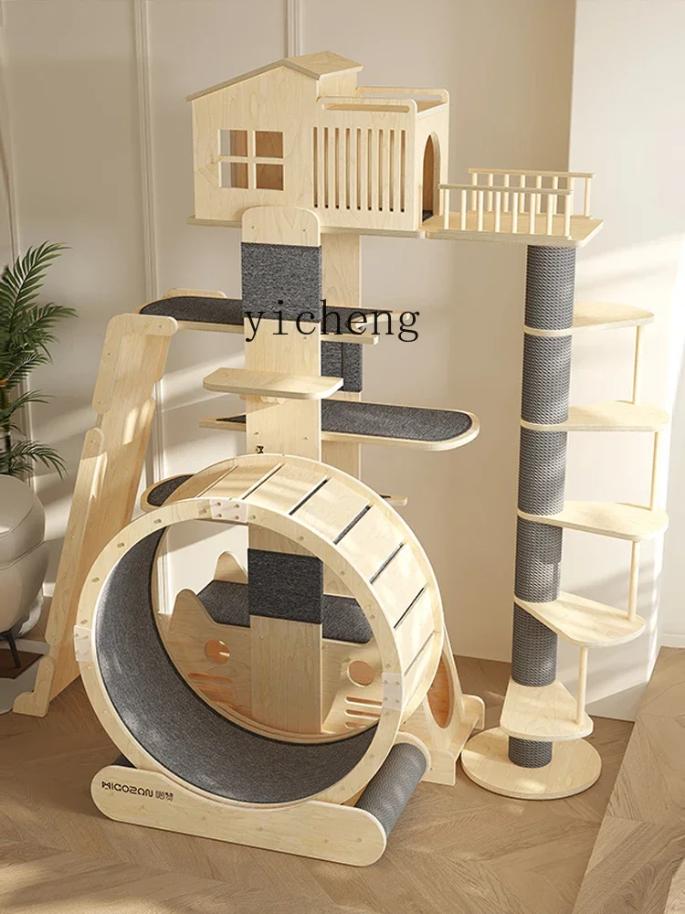 ZC Solid Wood Cat Climbing Frame  Cat Tree Small Cat Nest Villa Luxury Scratch Board Tong Tianzhu Jumping Platform