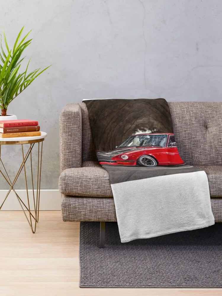 1971 Datsun 240z in red Throw Blanket Sofas Luxury Blanket Cute Blanket