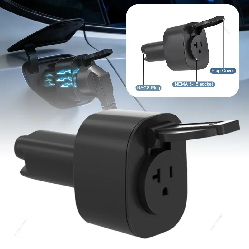 NEMA 5-20 Socket NACS V2L Port EV Discharger Adapter 20A 110V AC for Hyundai Ioniq 5/6 for Kia EV6/9 Outdoor Car Power Outlet