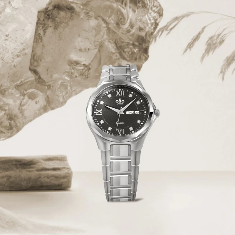 Deasio top brand quartz watches for women luxury elegant display date calendar stainless steel waterproof hand clock wristwatch
