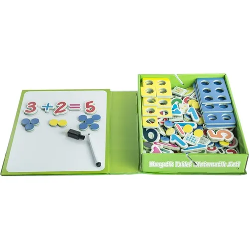 Diytoy 7927 magnético tablet conjunto de matemática. 20 números 60 pedras de jogo redondas 11 cartões de conclusão 6 símbolos de transação