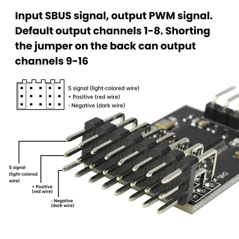 B27B For Model Aircraft Remote Control Receiver 8-Channel SBUS To PWM Signal Converter Module Wide Voltage Input 3.3-16V New