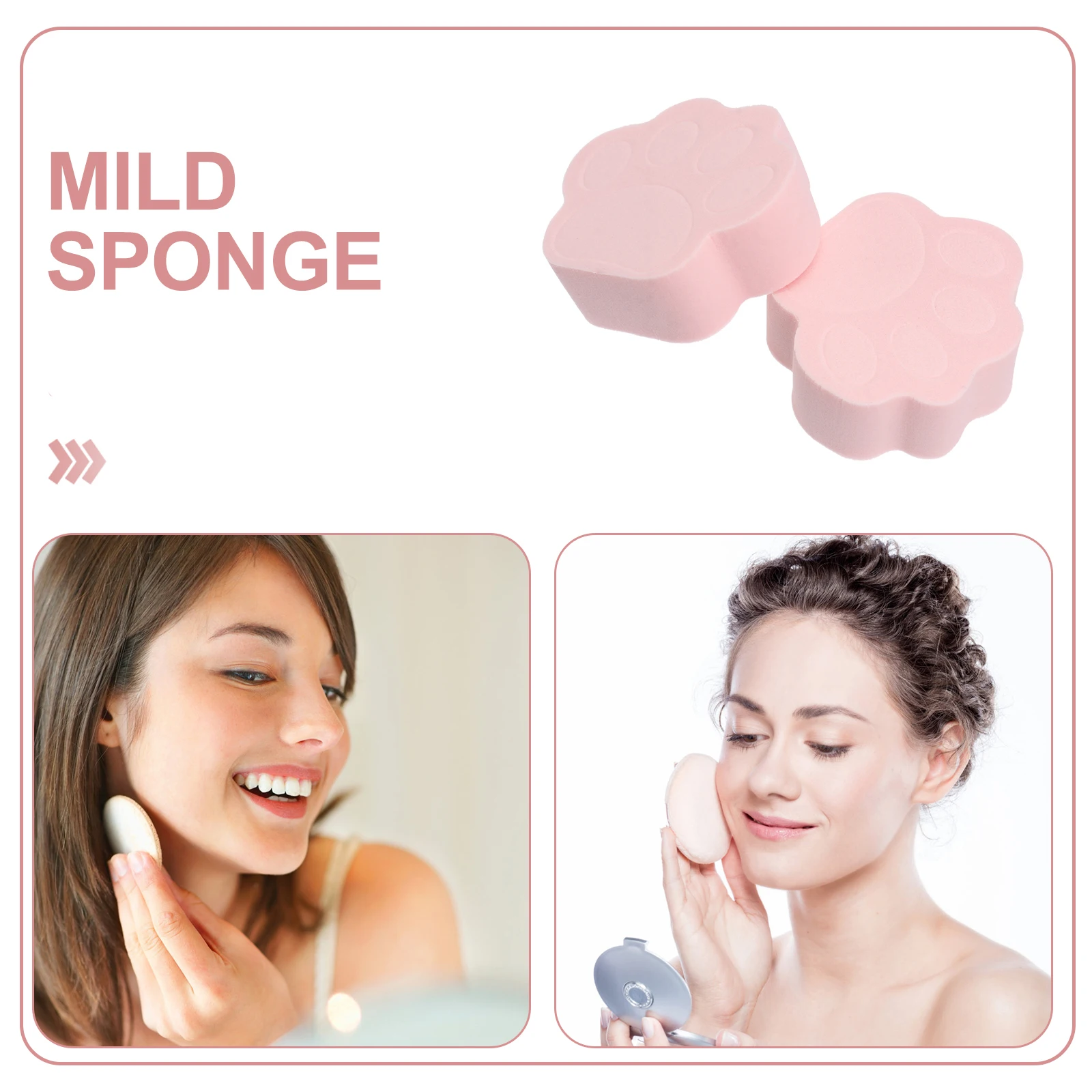 

8pcs Pink Facial Sponge Puff Makeup Cleansing Hydrophilic Skin-friendly Elastic Cat Claw Design Rapid Water Absorption Soft