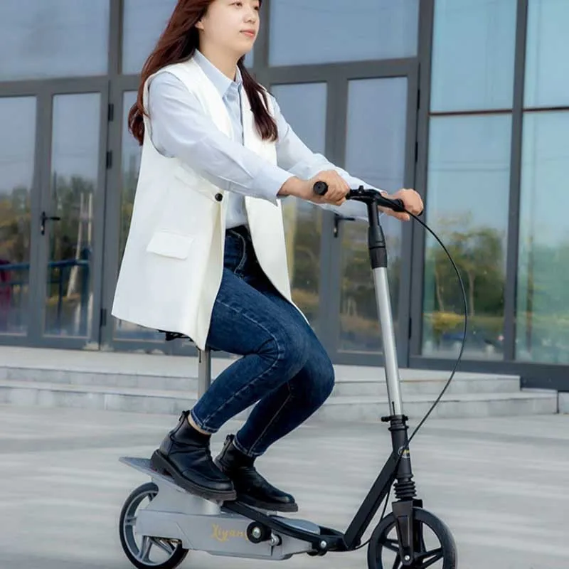 

Foldable Seated Kick Scooter with PU Wheels | Urban City Commuter Scooter
