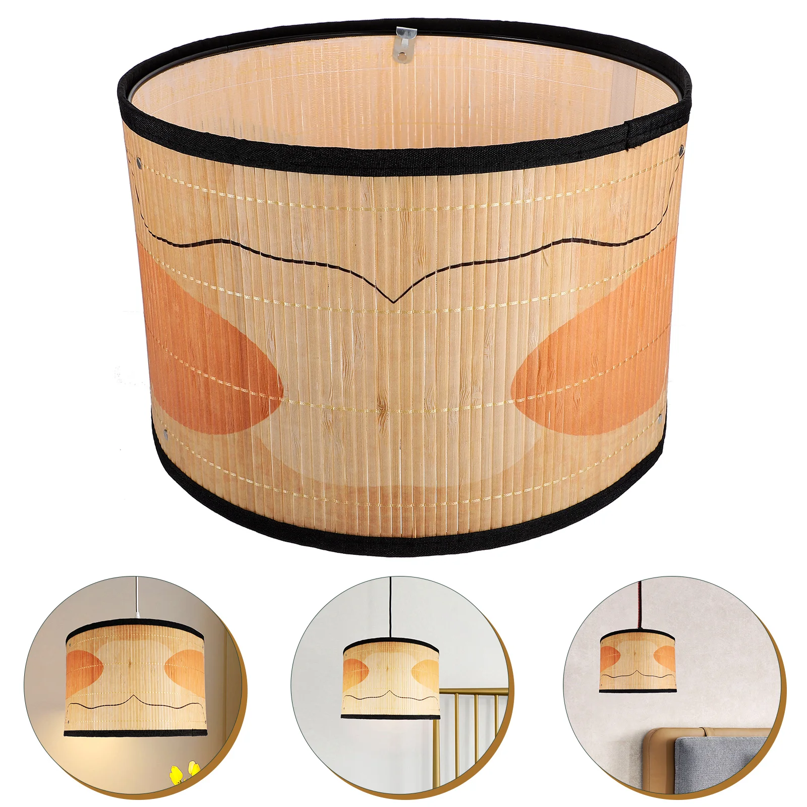 

Bamboo Lampshade Decorative Pendant Ceiling Bohemian Light Hanging Shades Replacement Accessories Vintage Accessory