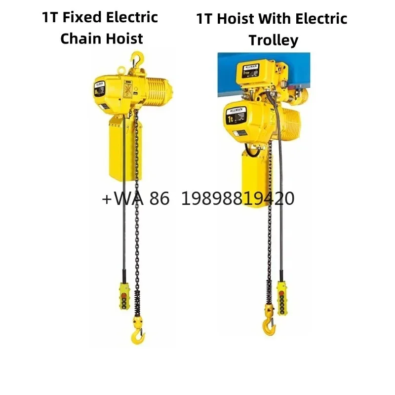 Hoist Hot Selling Industrial Lifting Tool for Construction Mining 3m Single Phase Hoist  1 Ton Electric Chain Crane