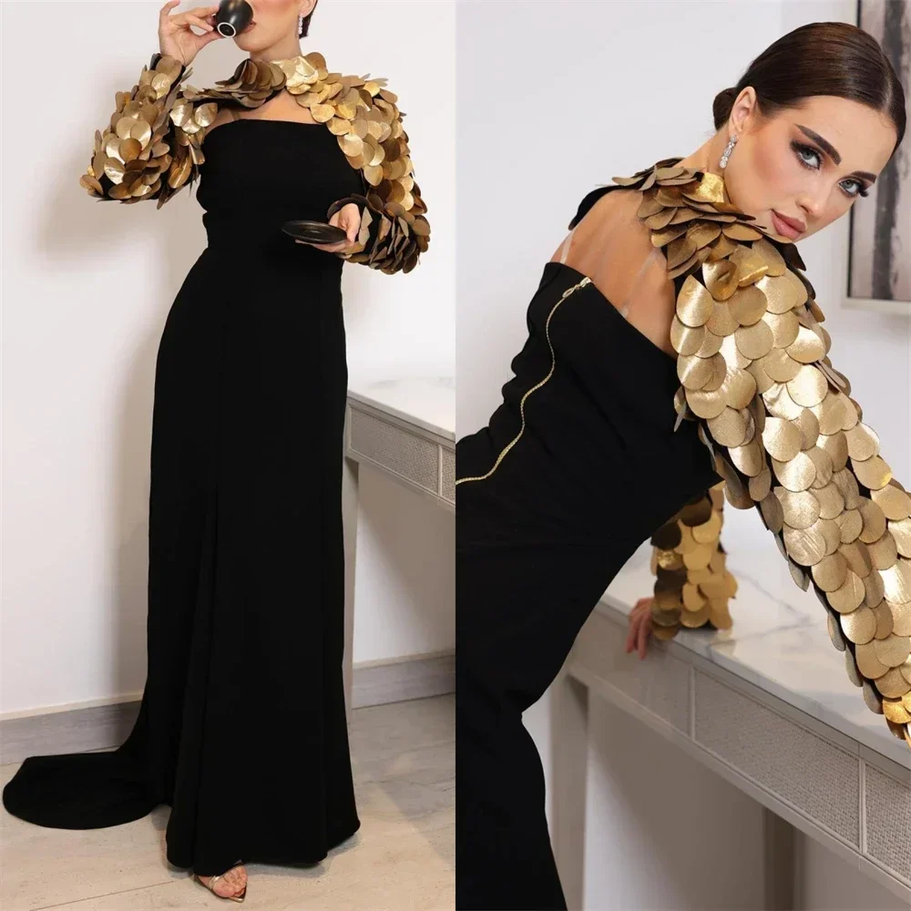 Dearin Halter Column Floor Length Skirts Sequin Vertically Bespoke Occasion Dresses