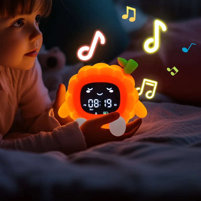 2025 New Clock Light Breathing Light Silicone Lamp Tap Night Light White Noise Sleeping Instrument Music Lamps