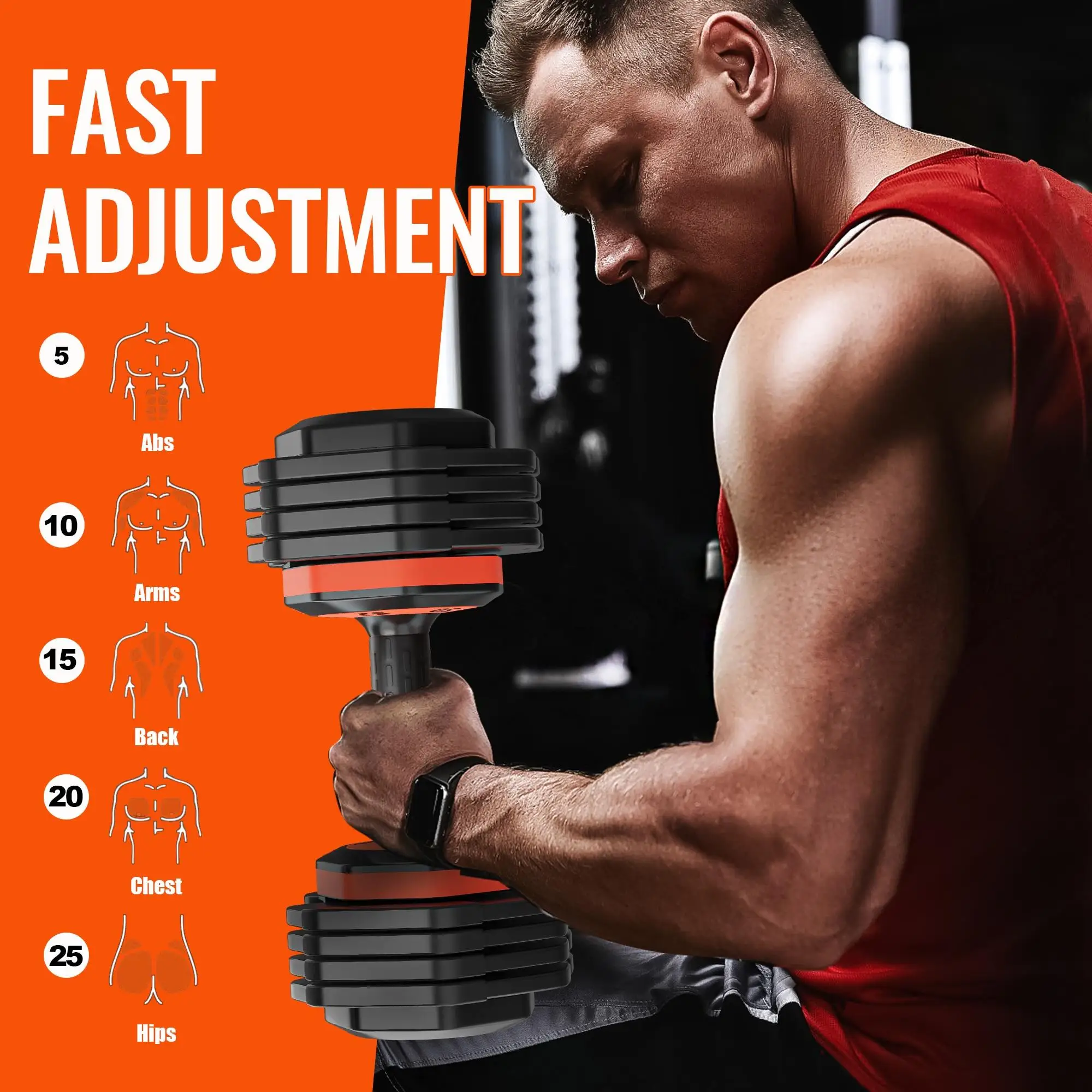 دمبل واحد قابل للتعديل 55 رطل 1 ثانية الوزن التبديل المهنية الصف الحديد الحرة الأوزان للرجال النساء كمال الاجسام التدريب