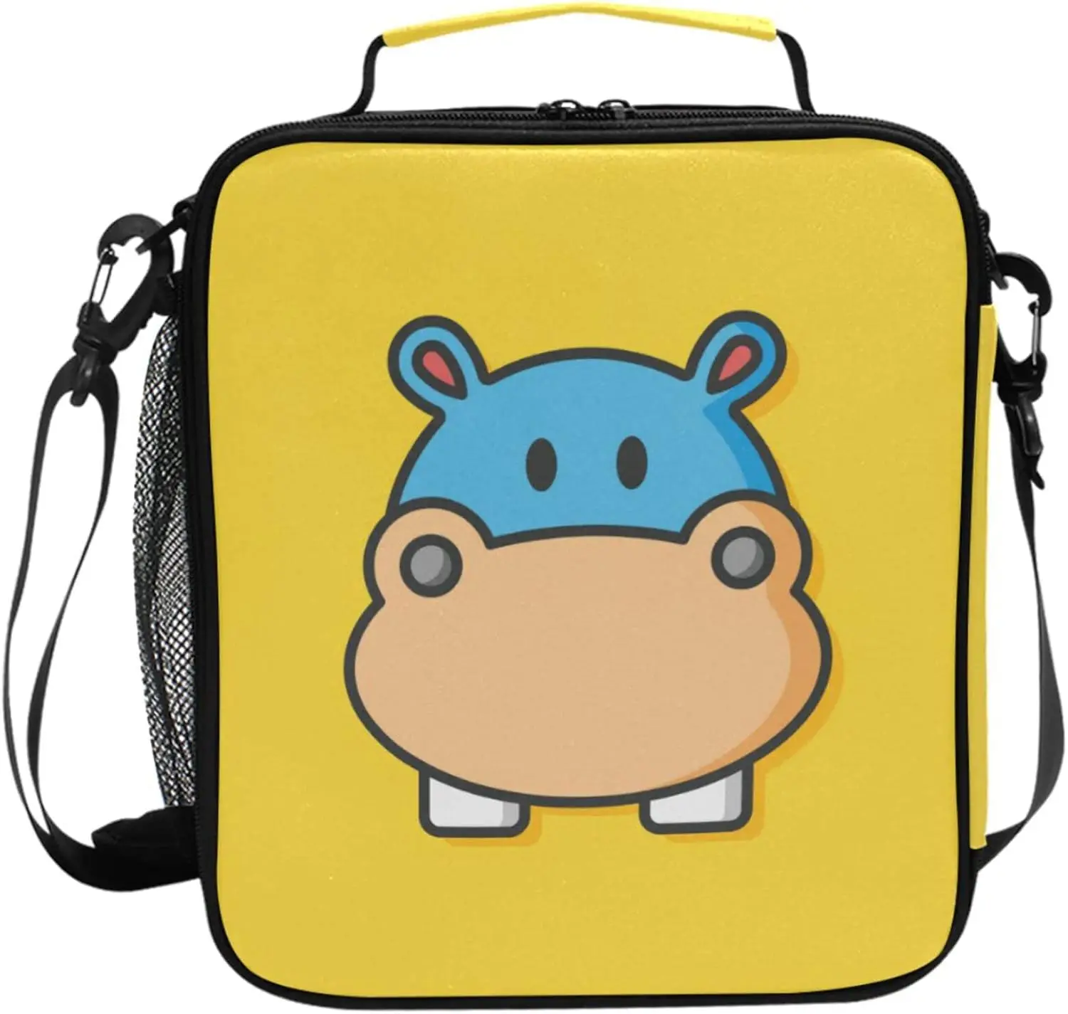 יפה קריקטורה היפו קריקטורה יפה היפו שקית ארוחת צהריים תרמיים קר תיק Tote נסיעות בחוץ תיק פיקניק