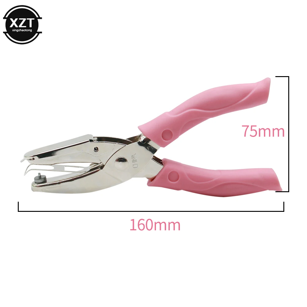 Novelty Handle Hole Punch DIY Loose-leaf Paper Cutter Single Hole Puncher School Office Binding Stationery 1.5MM/3MM/6MM