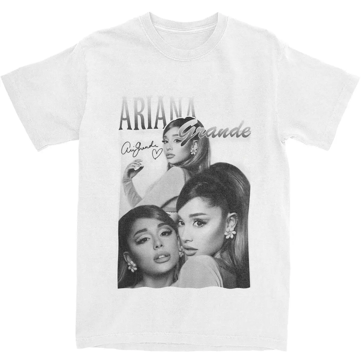 Ariana Grandes T-Shirt Men New Ablum Fans Gift Vintage 100% Cotton T-Shirts Round Neck Hip Hop Tees Wholesale Plus Size Tops