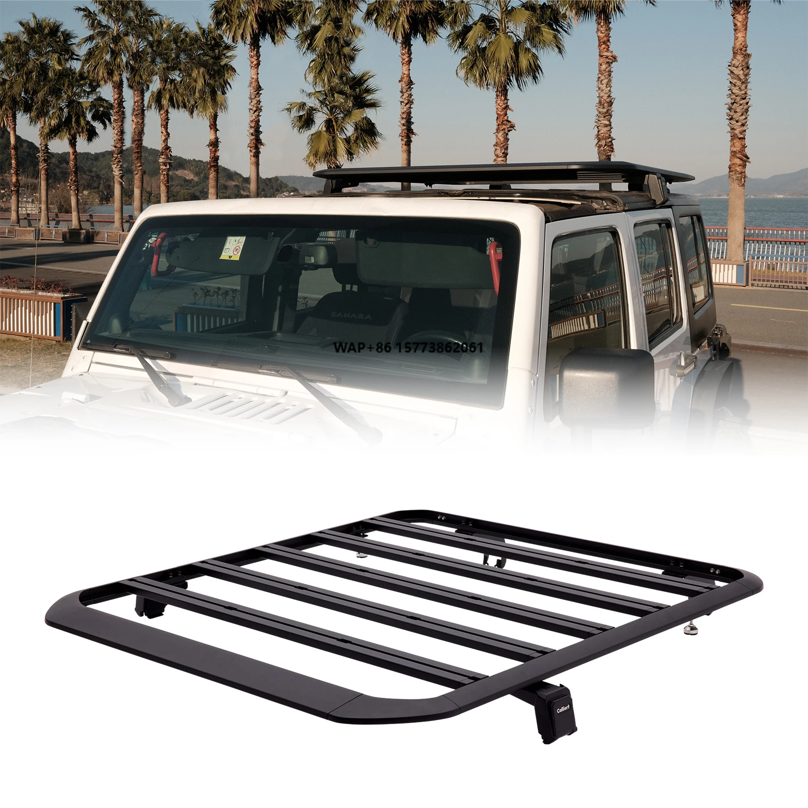 

Премиальный алюминиевый багажник на крышу для Jeep Wrangler JK и JKU 2007-2018: Универсальная грузовая корзина для хранения на крыше